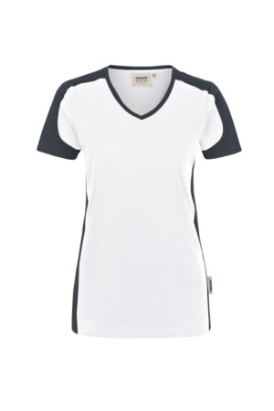 HAKRO Damen V-Shirt Contrast MIKRALINAR©